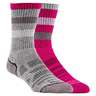 Realtree Women's Stripe 2 Pack Hunting Socks - Pink/Gray - M - Pink/Gray M