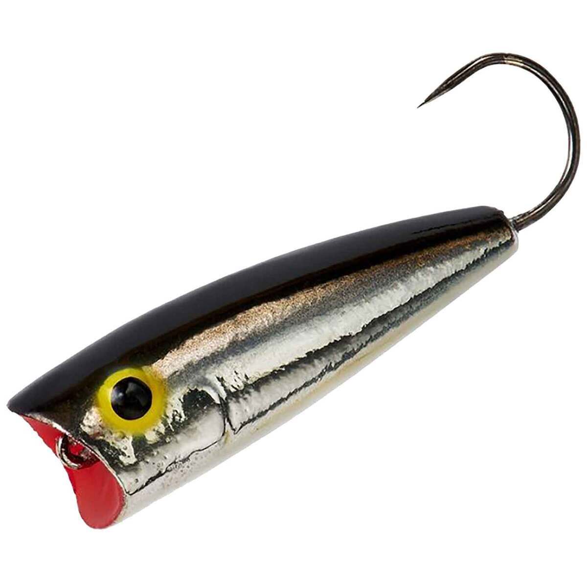 Rebel Micro Pop-R Topwater Bait - Silver/Black, 1/16oz, 1-1/4in ...