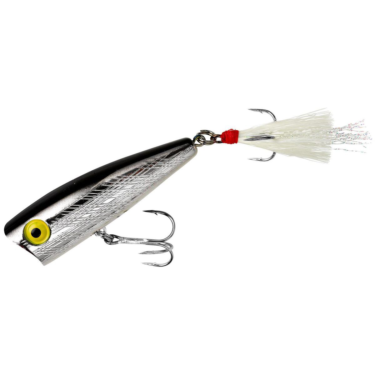 Rebel Pop R Popper Topwater Bait - Silver/Black, 1/4oz, 2-1/2in ...