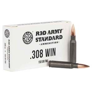 Red Army Standard 308 Winchester 150Gr FMJ Rifle Ammo - 20 Rounds