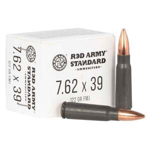 Red Army Standard Rifle 7.62x39mm 122Gr FMJ Rifle Ammo - 20 Rounds