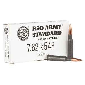 Red Army Standard Rifle 7.62x54mmR 148Gr FMJ Rifle Ammo - 20 Rounds