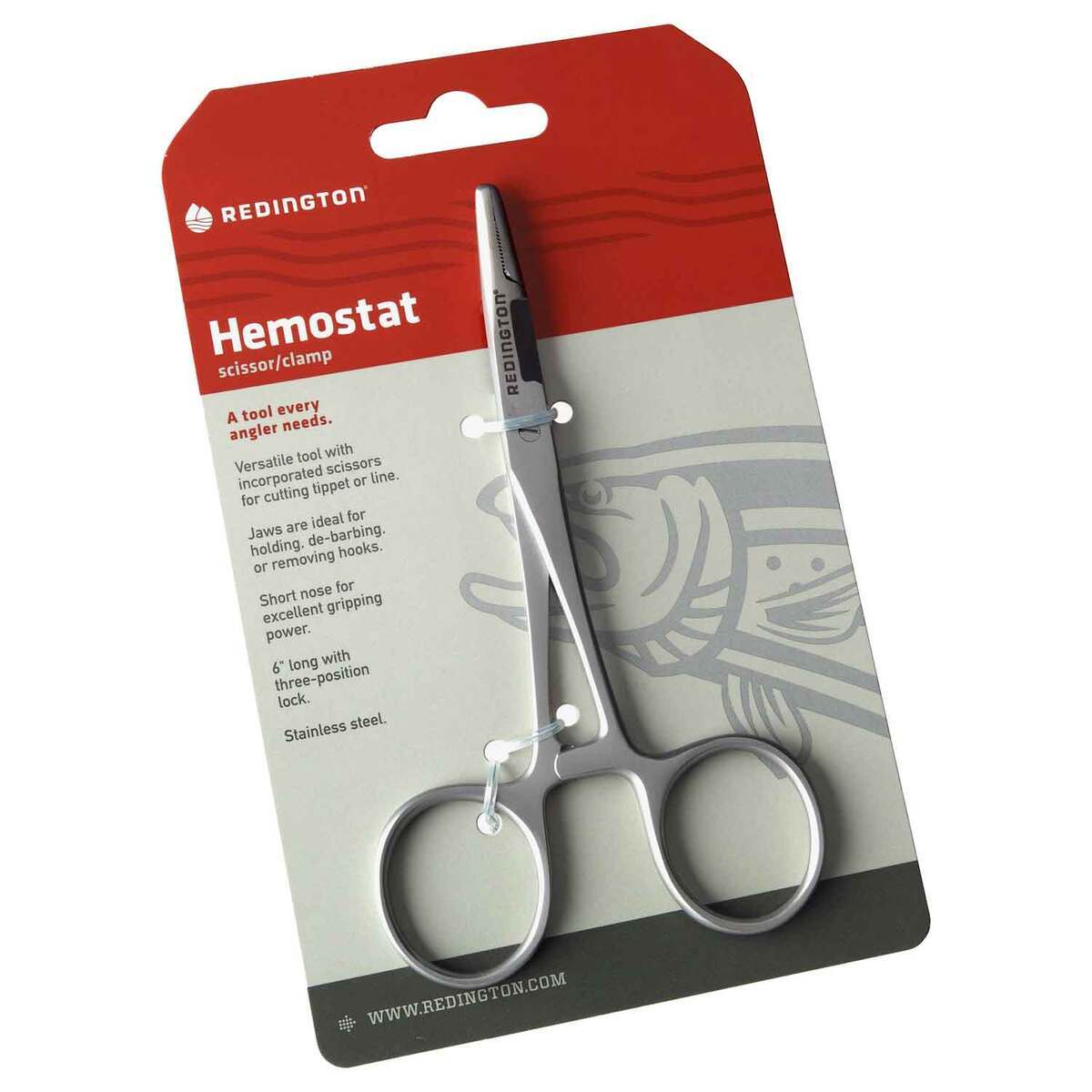 Redington Hemostat with Scissors Fly Fishing Forceps - Silver Redington Hemostat with Scissors Fly Fishing Forceps - Silver