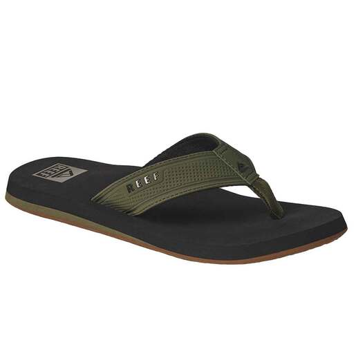 Reef Men's Layback Casual Flip Flops - Black/Olive 9