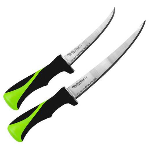 Relentless Knives Offshore Fillet Knife Set - 6in Curved, 9in Straight - Black/Green