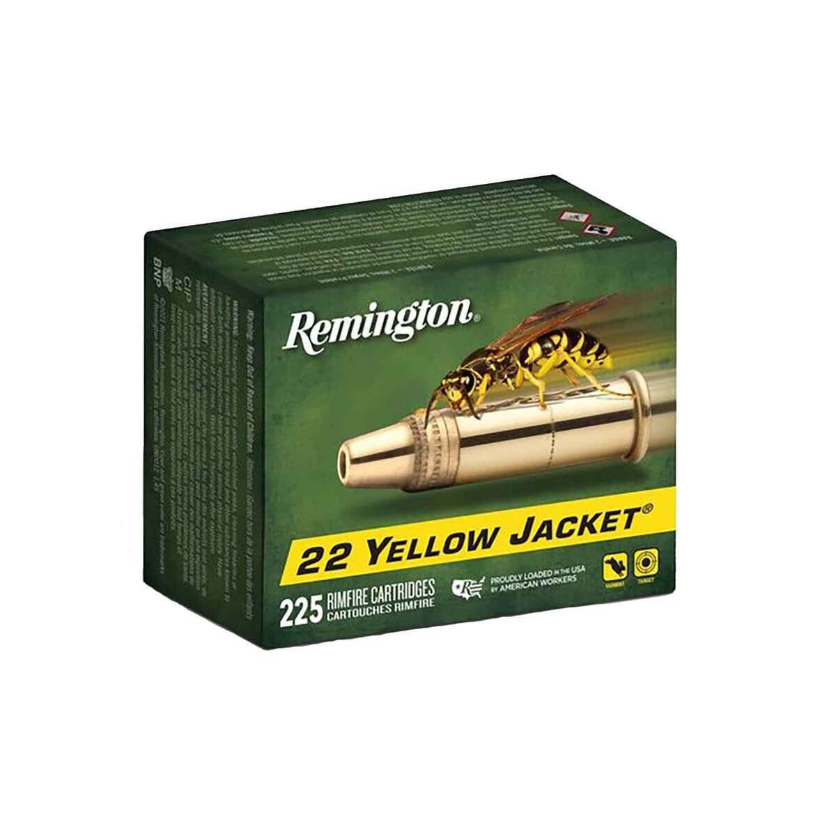 Yellow22 Remington 22 Yellow Jacket 22 Long Rifle 33gr TCHP Rimfire Ammo - 225 ...