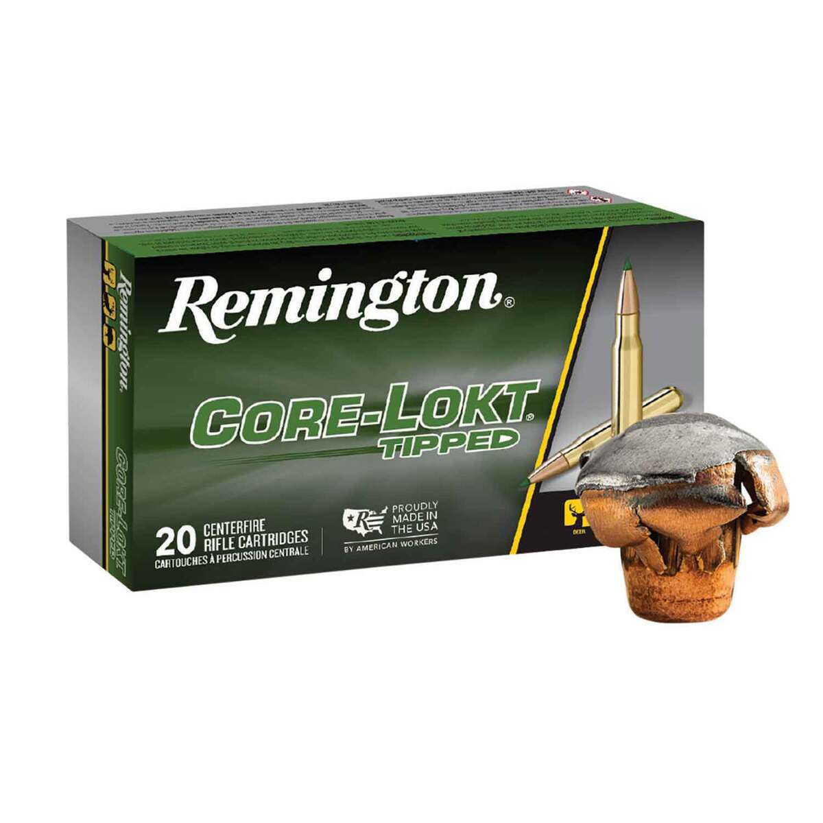 Remington 30-06 Springfield 150gr Core-Lokt Tipped Rifle Ammo - 20 Rounds Remington 30-06 Springfield 150gr Core-Lokt Tipped Rifle Ammo - 20 Rounds