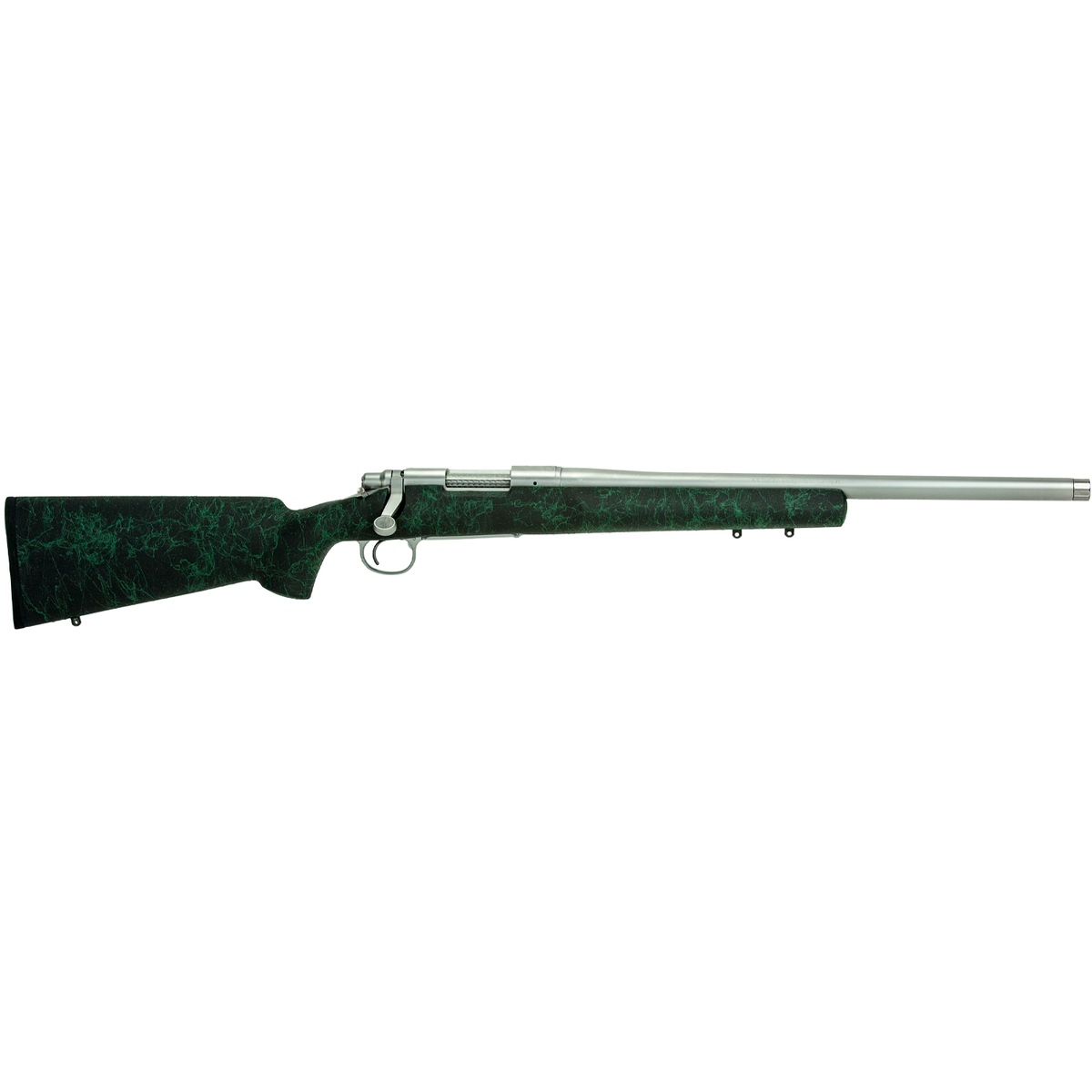 Remington 700 SS 5-R Stainless/Black/Green Bolt Action Rifle – 300 Winchester Magnum – 24in - Black With Green Webbing Remington 700 SS 5-R Stainless/Black/Green Bolt Action Rifle – 300 Winchester Magnum – 24in - Black With Green Webbing