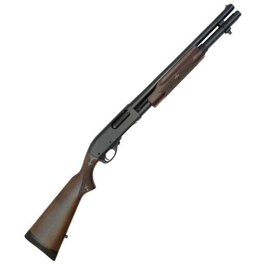 Remington 870 Hardwood Home Defense Matte Blued 12 Gauge 3in Pump Action Shotgun - 18.5in - Brown image
