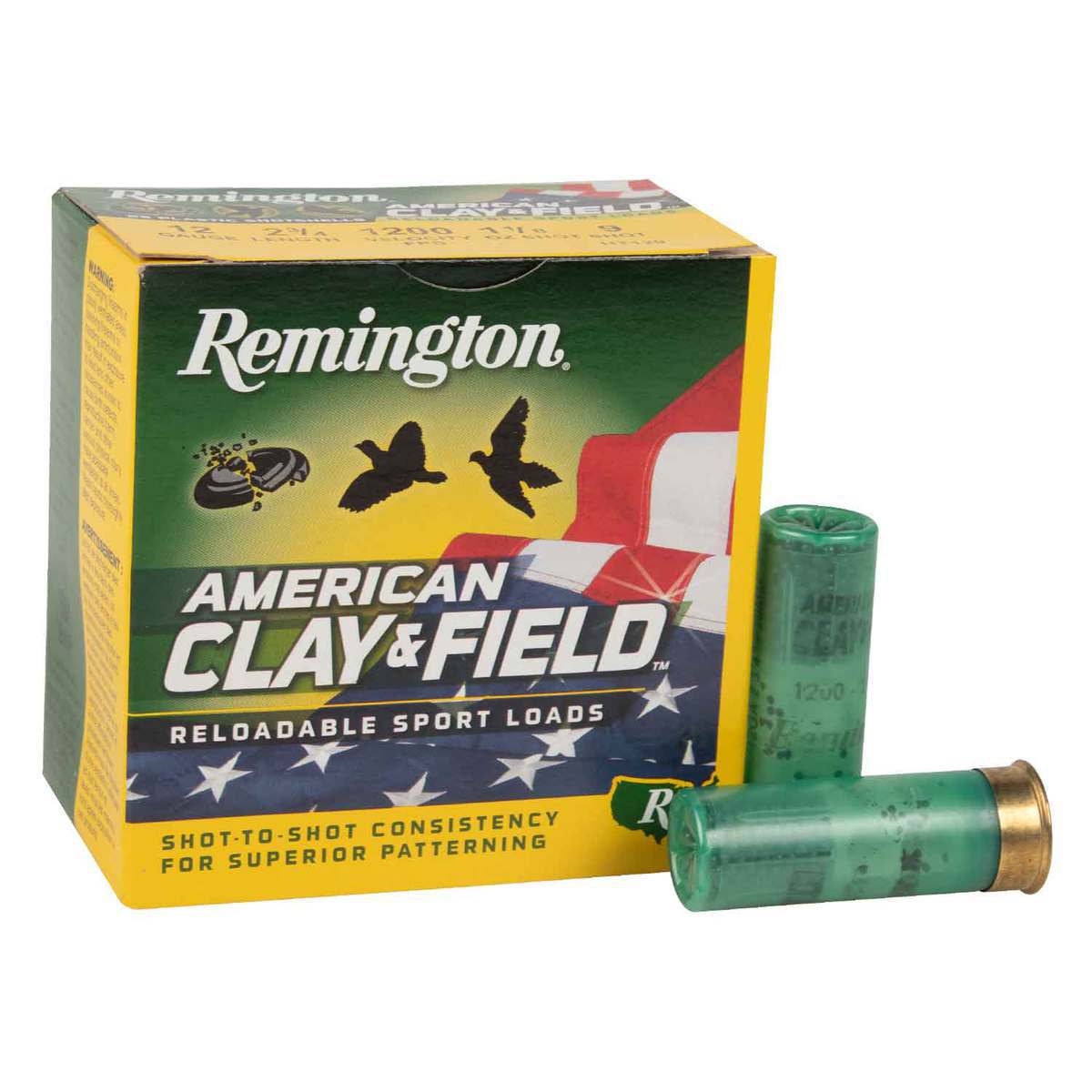 Remington American Clay And Field 12 Gauge 2-3/4in #9 1-1/8oz Target Shotshells - 25 Rounds Remington American Clay And Field 12 Gauge 2-3/4in #9 1-1/8oz Target Shotshells - 25 Rounds