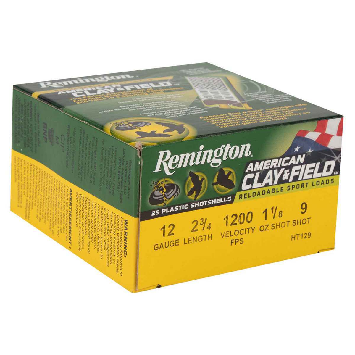 Remington American Clay And Field 12 Gauge 2-3/4in #9 1-1/8oz Target Shotshells - 25 Rounds Remington American Clay And Field 12 Gauge 2-3/4in #9 1-1/8oz Target Shotshells - 25 Rounds