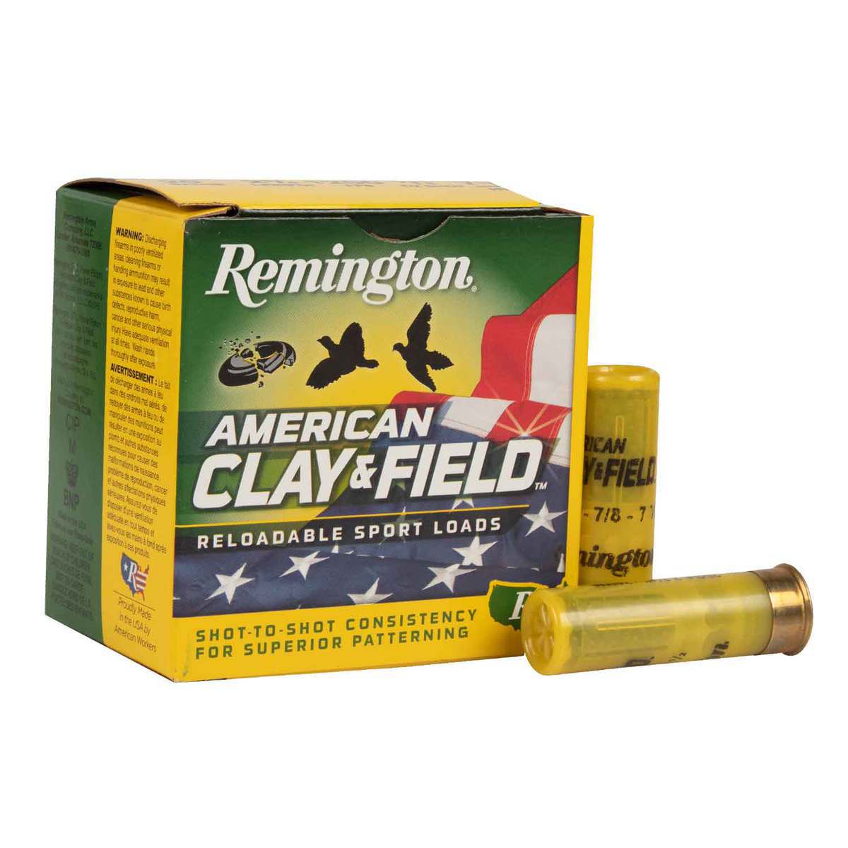 Remington American Clay And Field 20 Gauge 2-3/4in #7.5 7/8oz Target Shotshells - 25 Rounds Remington American Clay And Field 20 Gauge 2-3/4in #7.5 7/8oz Target Shotshells - 25 Rounds