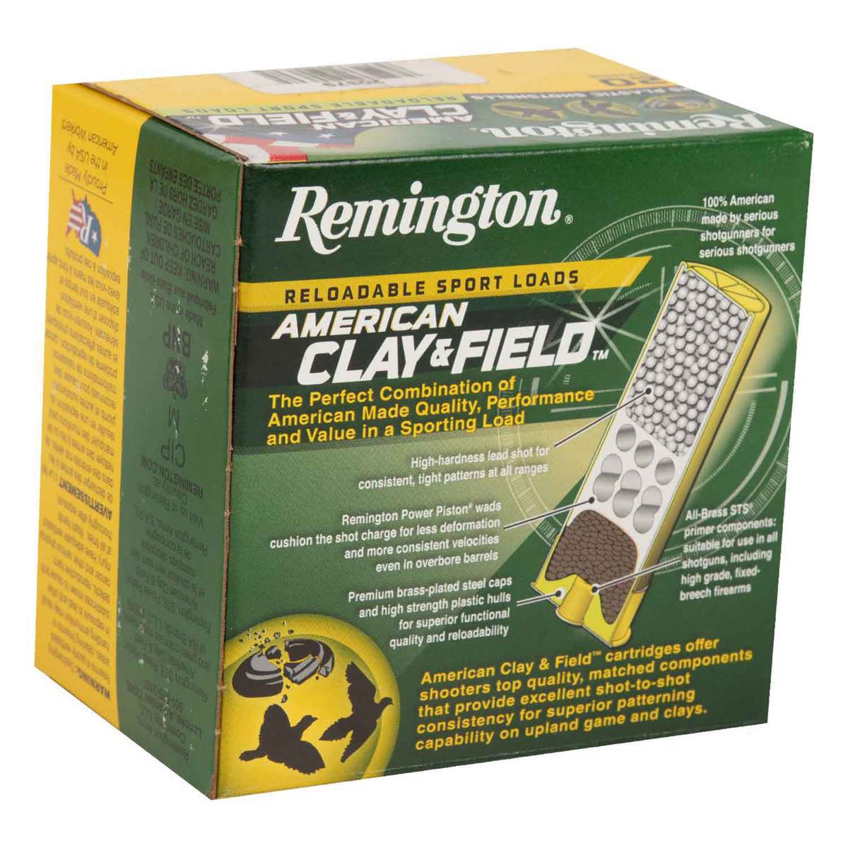 Remington American Clay And Field 20 Gauge 2-3/4in #8 7/8oz Target Shotshells - 25 Rounds Remington American Clay And Field 20 Gauge 2-3/4in #8 7/8oz Target Shotshells - 25 Rounds