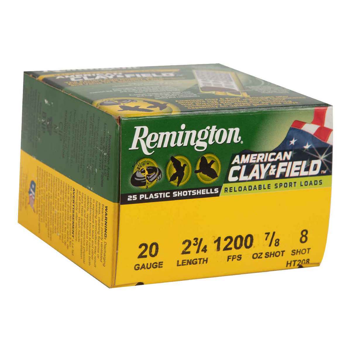 Remington American Clay And Field 20 Gauge 2-3/4in #8 7/8oz Target Shotshells - 25 Rounds Remington American Clay And Field 20 Gauge 2-3/4in #8 7/8oz Target Shotshells - 25 Rounds