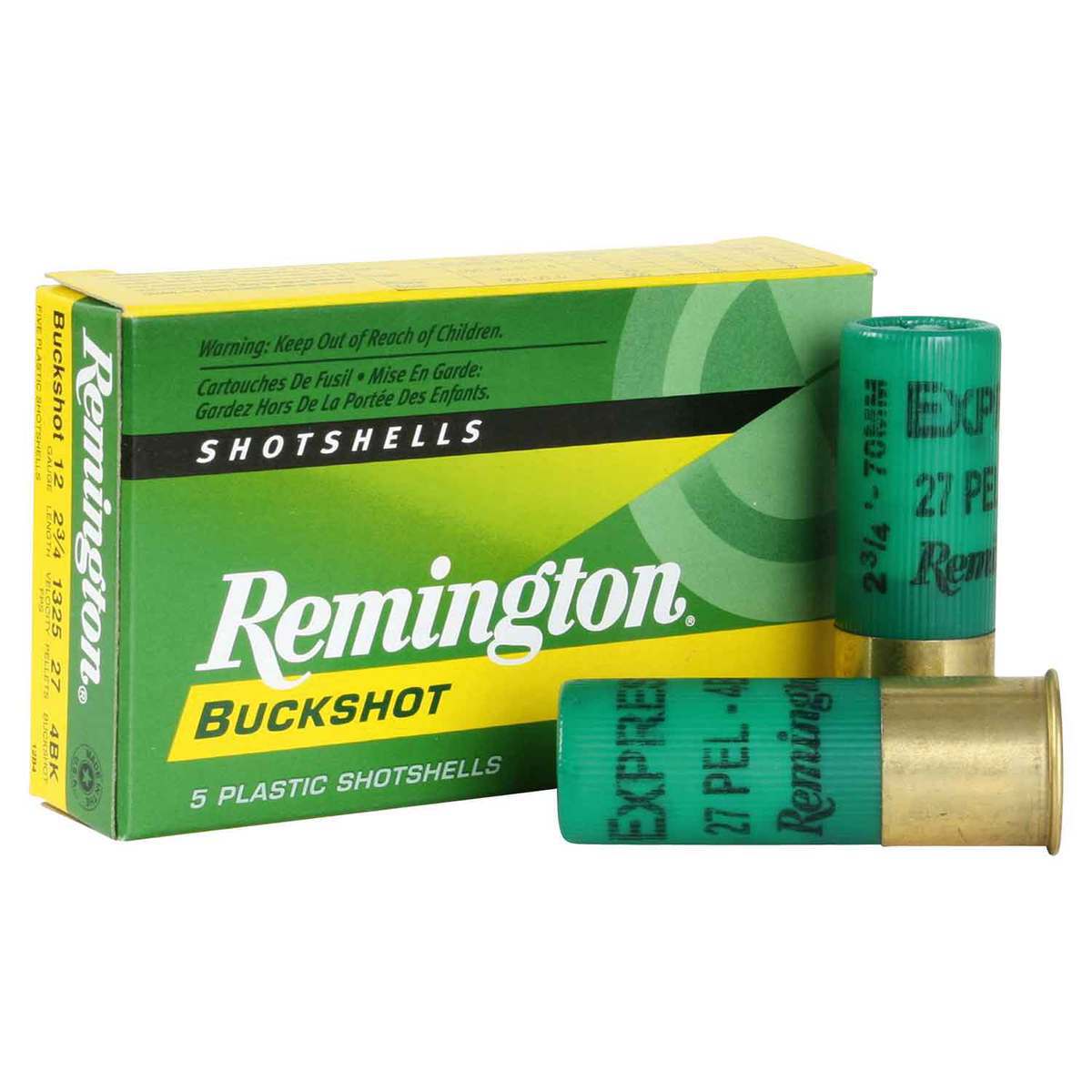 Remington Express 12 Gauge 2-3/4in #4 Buck Buckshot Shotshells - 5 Rounds Remington Express 12 Gauge 2-3/4in #4 Buck Buckshot Shotshells - 5 Rounds