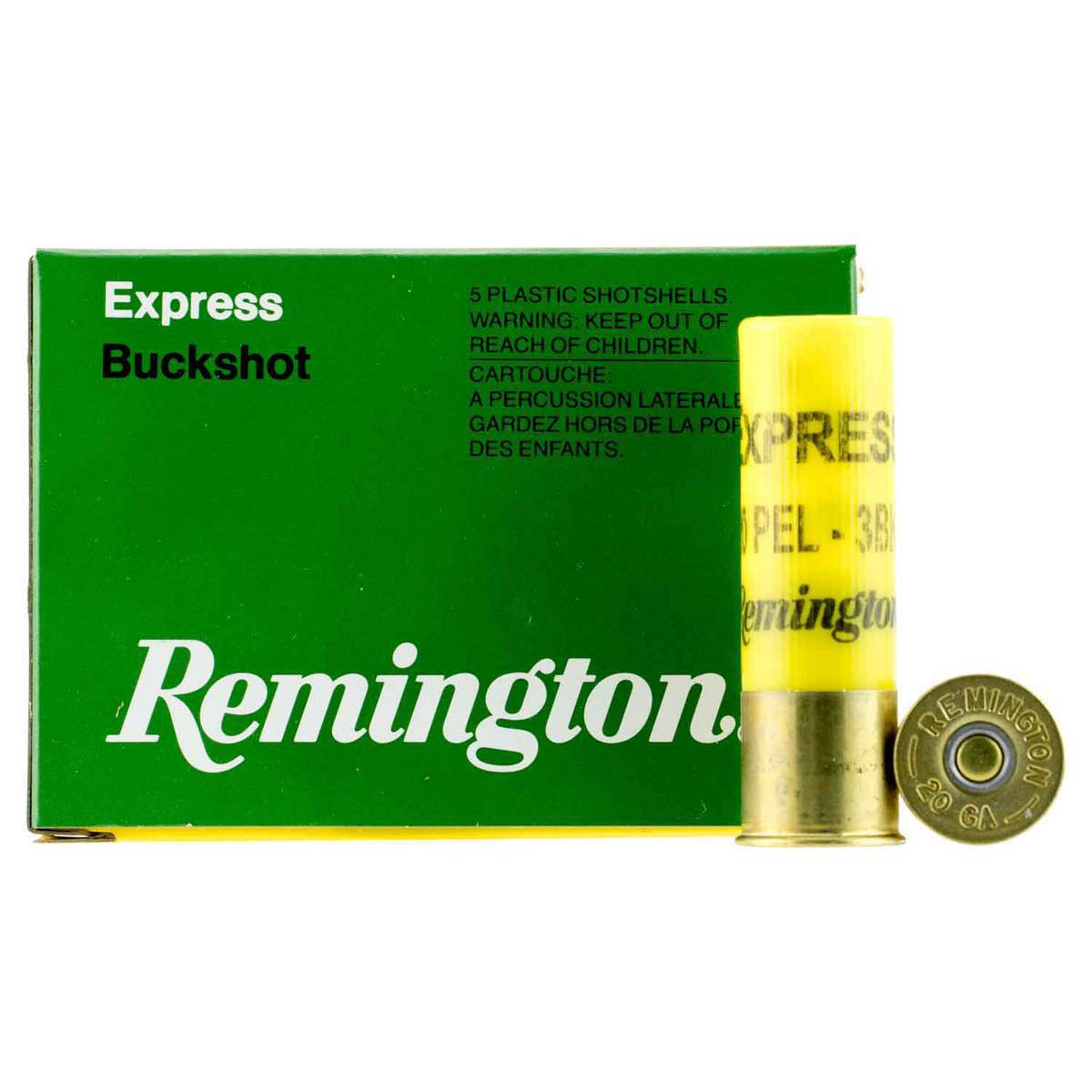 Remington Express 20 Gauge 2-3/4in #3 Buck Buckshot Shotshells - 5 Rounds Remington Express 20 Gauge 2-3/4in #3 Buck Buckshot Shotshells - 5 Rounds