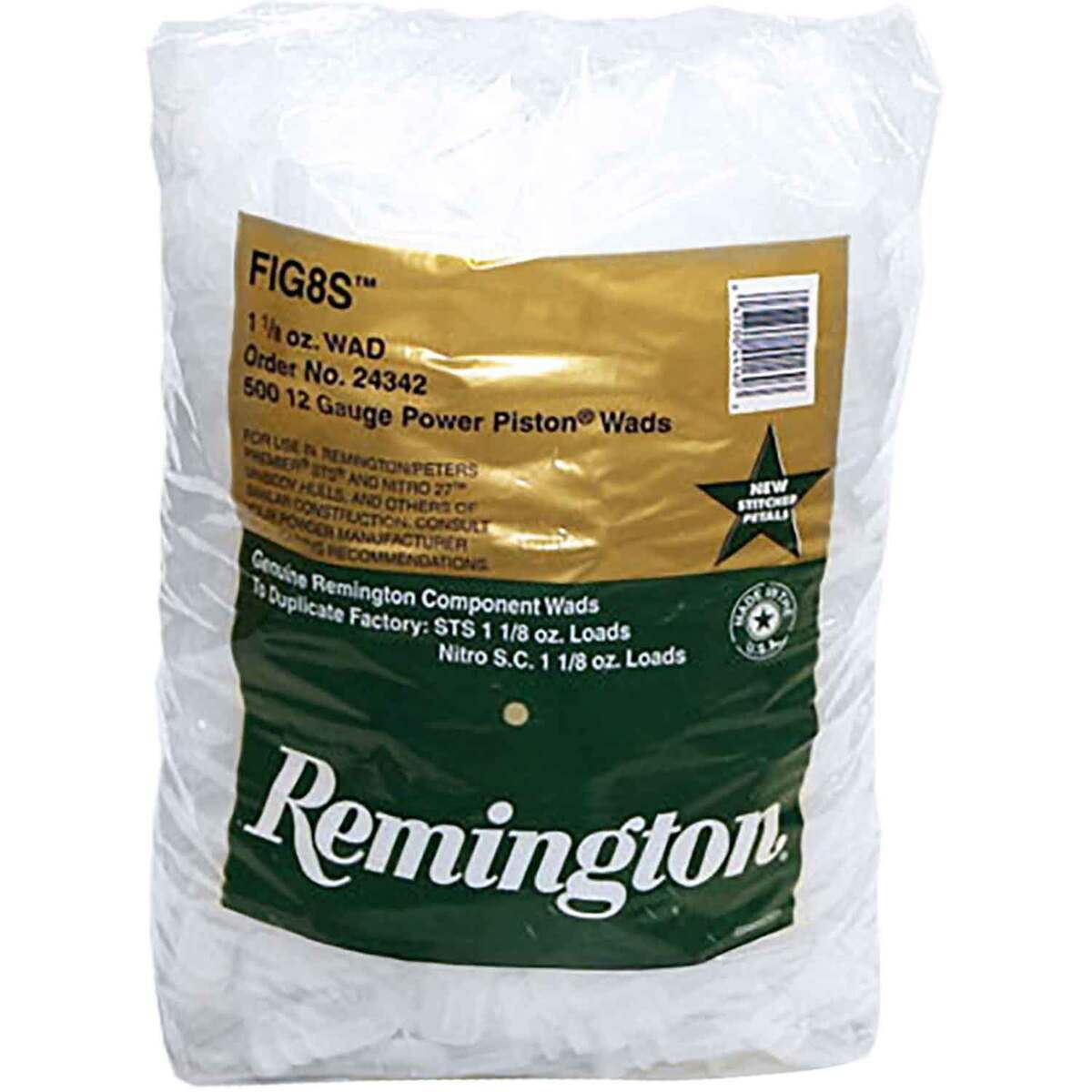 Shell Wad Remington Figure 8 Stitched 12ga Shotshell Wads - Clear, 1-1/8oz, 500pk ...