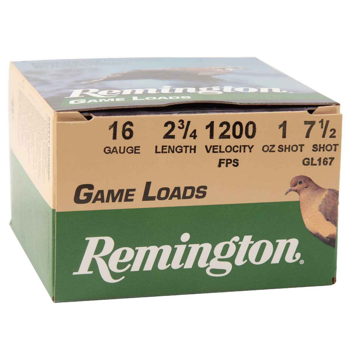 Remington Game Load 16 Gauge 23/4in 7.5 1oz Upland Shotshells 25