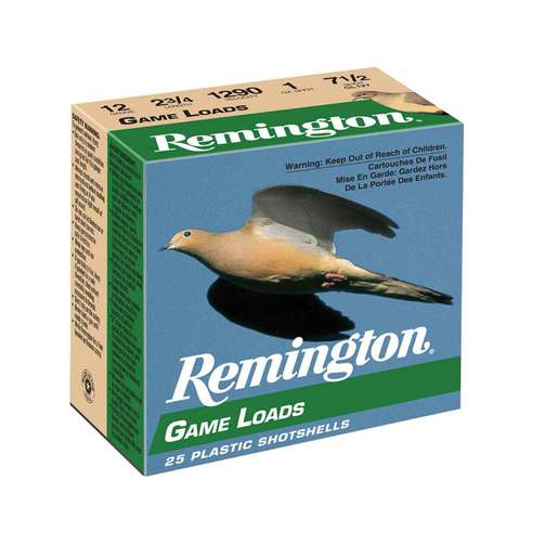 Remington Game Loads 12 Gauge 2-3/4in #7.5 1oz Upland Shotshells – 25 Rounds – #7.5