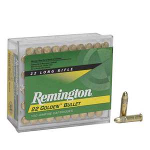 Remington Golden Bullet 22 Long Rifle 40gr PLRN Rimfire Ammo - 100 Rounds