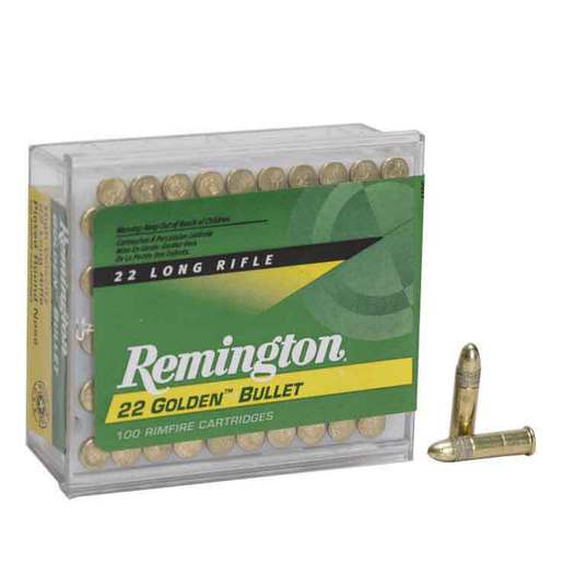 Remington Golden Bullet 22 Long Rifle 40gr PLRN Rimfire Ammo – 100 Rounds