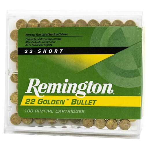 Remington Golden Bullet 22 Short 29gr PLRN Rimfire Ammo – 100 Rounds