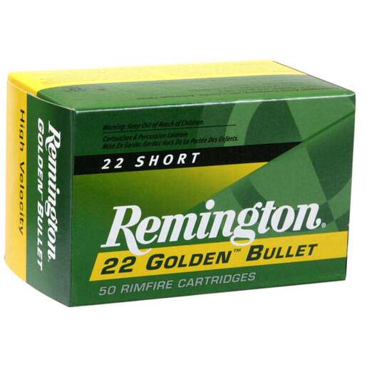Remington Golden Bullet 22 Short 29gr PLRN Rimfire Ammo – 50 Rounds