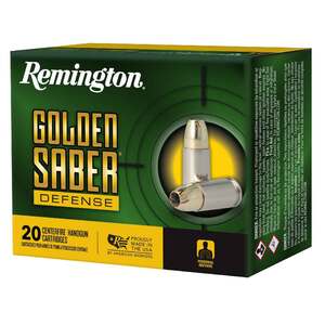 Remington Golden Saber Defense 10mm Auto 180gr Brass Jacketed Hollow Point Handgun Ammo - 20 Rounds