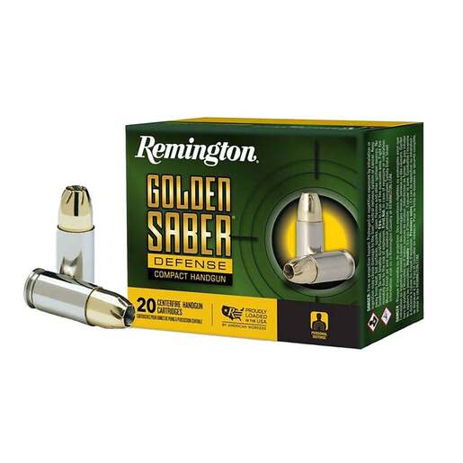 Remington Golden Saber Defense Compact 9mm Luger 124gr BJHP Handgun Ammo Ammo - 20 Rounds 20 Rounds Ammo