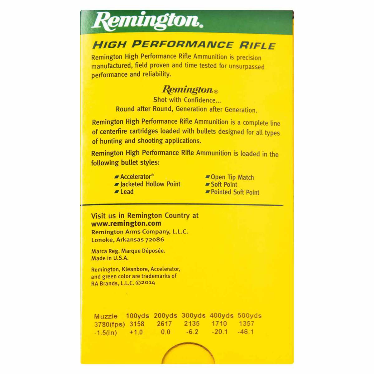 Remington High Performance 220 Swift 50gr PSP Rifle Ammo - 20 Rounds Remington High Performance 220 Swift 50gr PSP Rifle Ammo - 20 Rounds