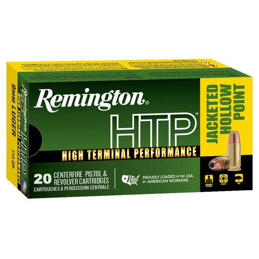Remington High Terminal Performance 9mm Luger 115gr JHP Handgun Ammo Ammo - 20 Rounds 20 Rounds Ammo