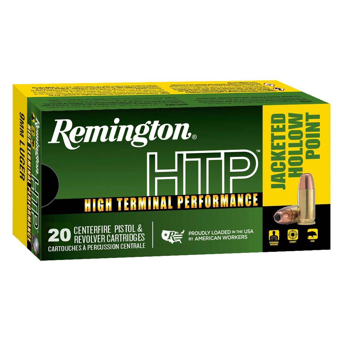 Remington High Terminal Performance 9mm Luger 147gr JHP Handgun Ammo - 20 Rounds Remington High Terminal Performance 9mm Luger 147gr JHP Handgun Ammo - 20 Rounds
