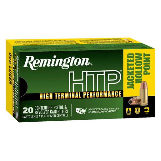 Remington High Terminal Performance 9mm Luger 147gr JHP Handgun Ammo Ammo - 20 Rounds 20 Rounds Ammo