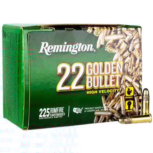Remington High Velocity Golden Bullet 22 Long Rifle 36gr Hollow Point Rimfire Rifle Ammo Ammo - 225 Rounds 225 Rounds Ammo