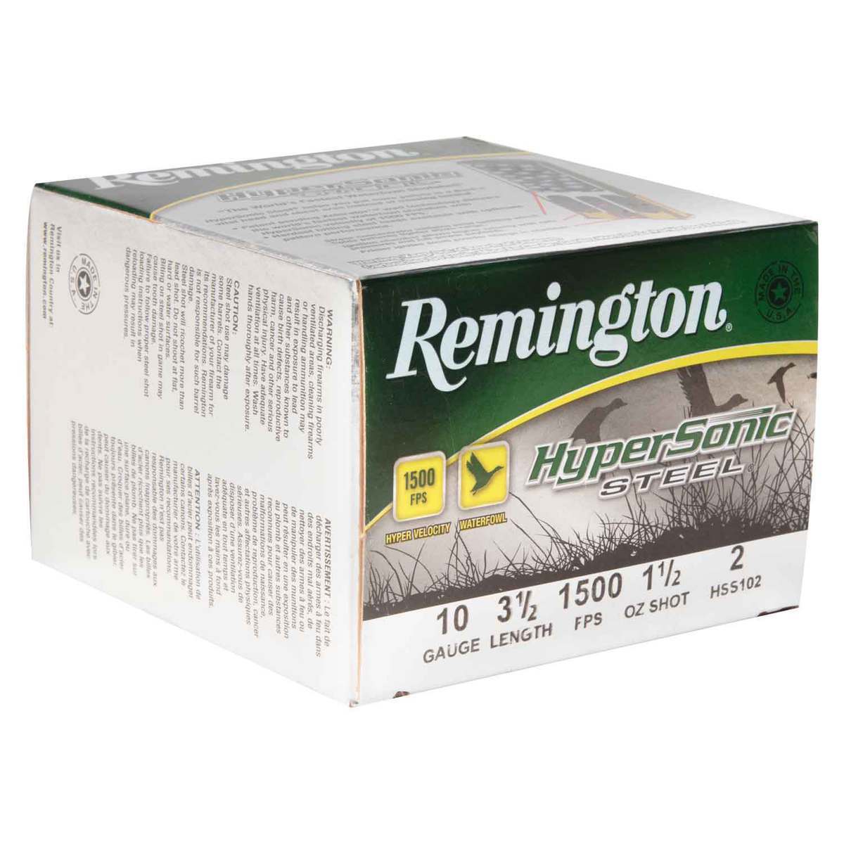Remington HyperSonic Steel 10 Gauge 3-1/2in #2 1-1/2oz Waterfowl Shotshells - 25 Rounds Remington HyperSonic Steel 10 Gauge 3-1/2in #2 1-1/2oz Waterfowl Shotshells - 25 Rounds