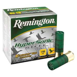 Remington HyperSonic Steel 12 Gauge 3in #4 1-1/4oz Waterfowl Shotshells - 25 Rounds Remington HyperSonic Steel 12 Gauge 3in #4 1-1/4oz Waterfowl Shotshells - 25 Rounds