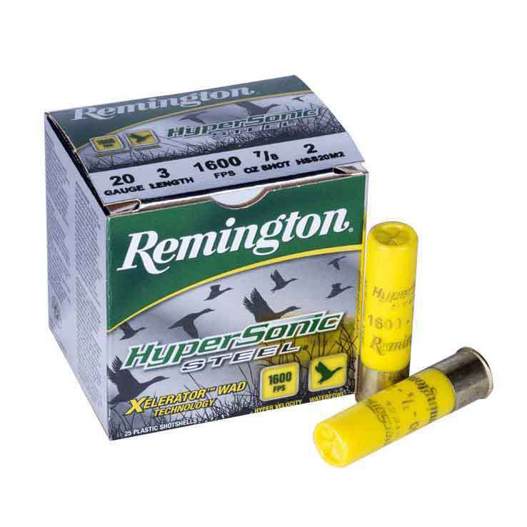 Remington HyperSonic Steel 12ga Ammo 3-1/2 1-3/8 oz #2 Non-Toxic Steel Shot  Lead-Free 25/Box