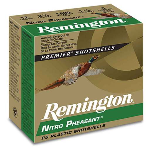 Remington Nitro Pheasant 12 Gauge 2-3/4in #4 1-1/4oz Upland Shotshells Ammo - 25 Rounds Ammo - #4 25 Rounds - #4 Ammo