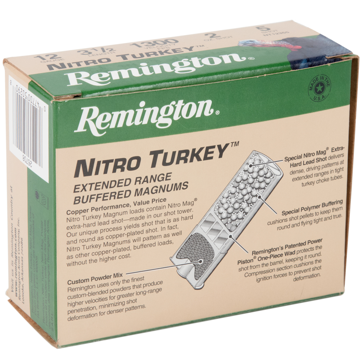 Remington Nitro Turkey 12ga 3.5in 2oz Turkey Shotshells - 10 Rounds Remington Nitro Turkey 12ga 3.5in 2oz Turkey Shotshells - 10 Rounds