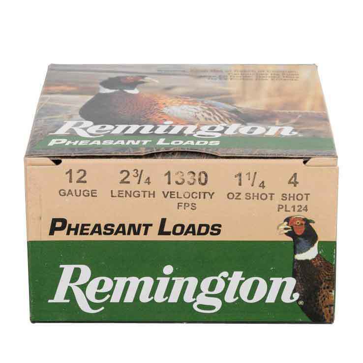 Remington Pheasant Loads 12 Gauge 2-3/4in #4 1-1/4oz Upland Shotshells - 25 Rounds Remington Pheasant Loads 12 Gauge 2-3/4in #4 1-1/4oz Upland Shotshells - 25 Rounds