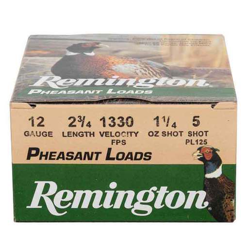 Remington Pheasant Loads 12 Gauge 2-3/4in #5 1-1/4oz Upland Shotshells – 25 Rounds – #5