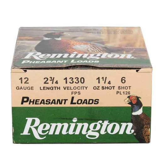 Remington Pheasant Loads 12 Gauge 2-3/4in #6 1-1/4oz Upland Shotshells – 25 Rounds – #6