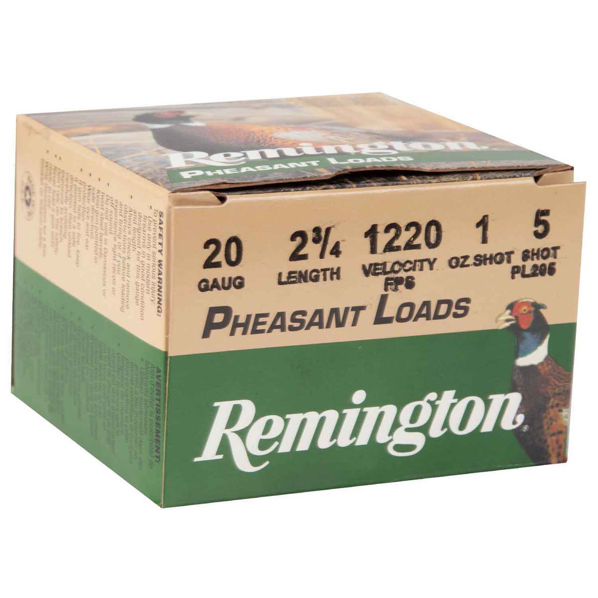 Remington Pheasant Loads 20 Gauge 2-3/4in #5 1oz Upland Shotshells - 25 Rounds Remington Pheasant Loads 20 Gauge 2-3/4in #5 1oz Upland Shotshells - 25 Rounds