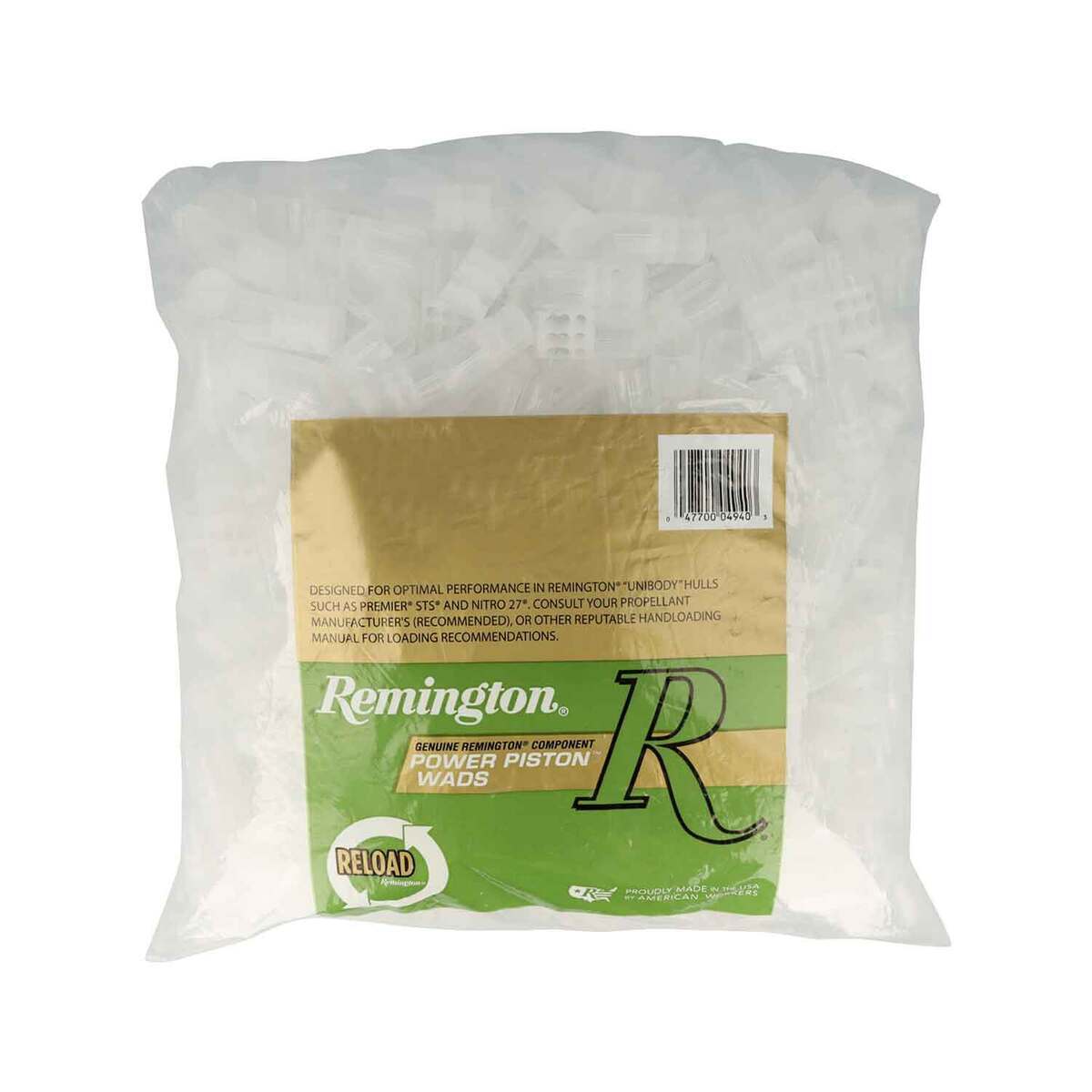 Remington Power Piston 12 Gauge Hunting Wad - Clear Remington Power Piston 12 Gauge Hunting Wad - Clear