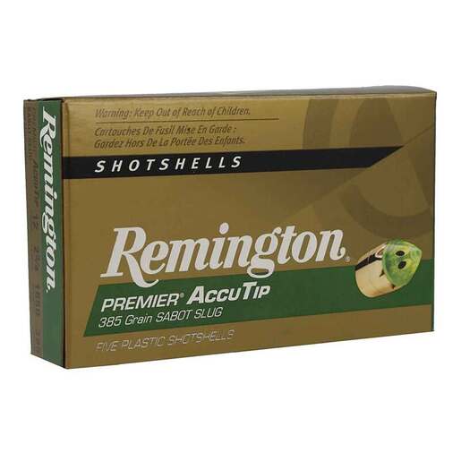 Remington Premier Accutip 12 Gauge 2-3/4in 385gr Sabot Slug Shotshells Ammo - 5 Rounds 5 Rounds Ammo