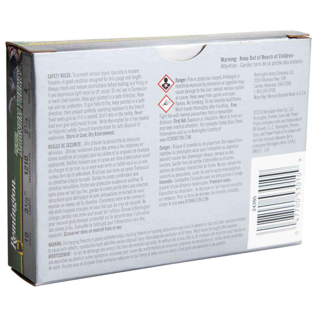 Remington Premier Magnum Turkey 10 Gauge 3-1/2in #4 2-1/4oz Turkey Shotshells - 5 Rounds Remington Premier Magnum Turkey 10 Gauge 3-1/2in #4 2-1/4oz Turkey Shotshells - 5 Rounds