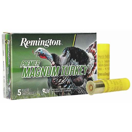 Remington Premier Magnum Turkey 20 Gauge 3in #5 1-1/8oz Turkey Shotshells Ammo - 5 Rounds Ammo - #5 5 Rounds - #5 Ammo