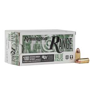 Remington Range 9mm Luger 115gr FMJ Handgun Ammo - 100 Rounds
