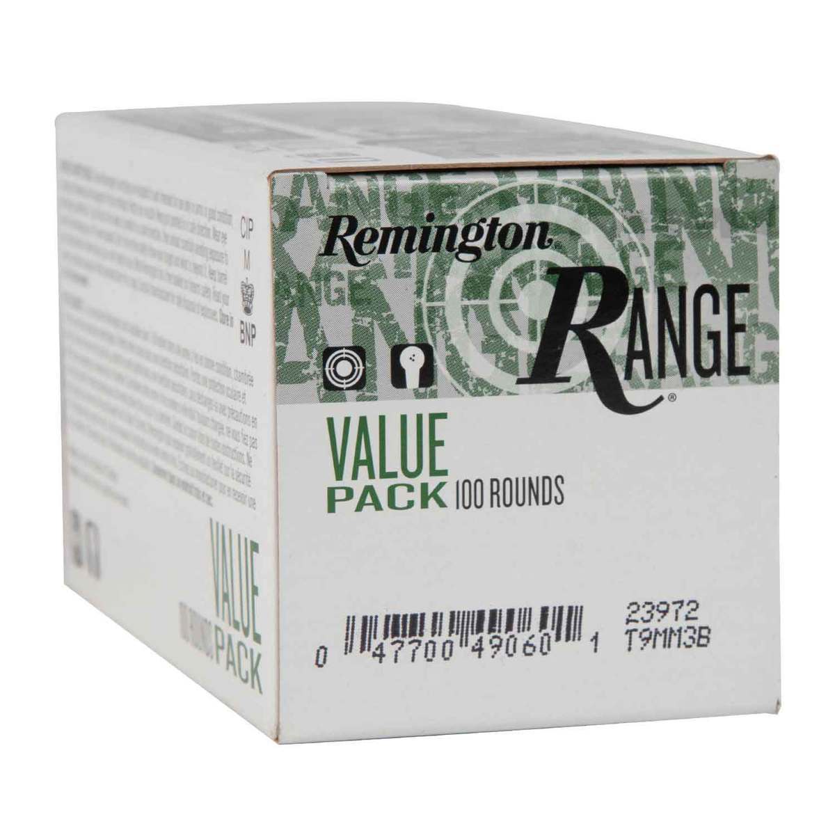 Remington Range 9mm Luger 115gr FMJ Handgun Ammo - 100 Rounds Remington Range 9mm Luger 115gr FMJ Handgun Ammo - 100 Rounds