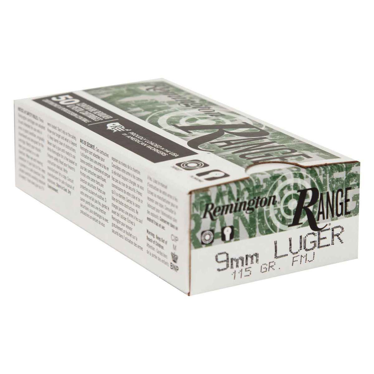Remington Range 9mm Luger 115gr FMJ Handgun Ammo - 50 Rounds Remington Range 9mm Luger 115gr FMJ Handgun Ammo - 50 Rounds